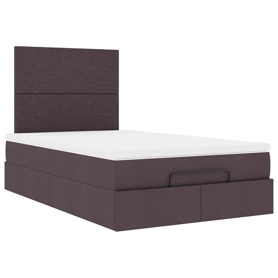 Ottoman bed met matras 120x190 cm stof donkerbruin