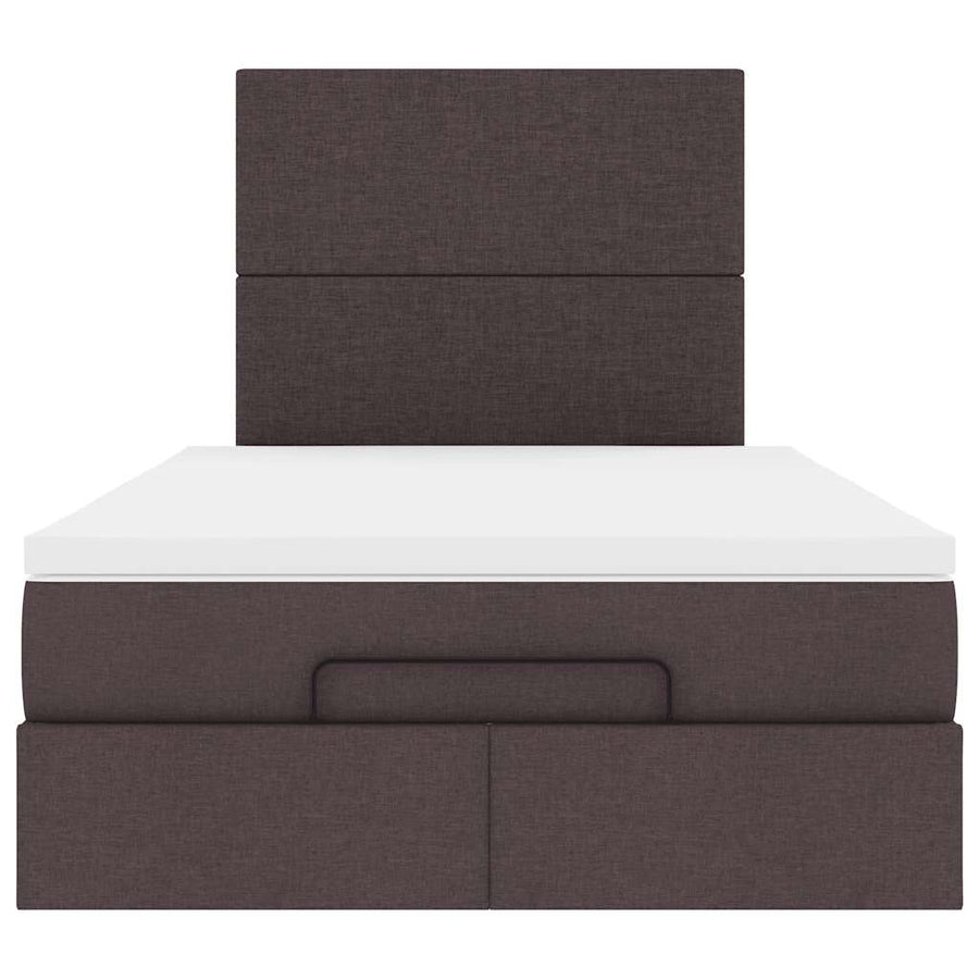 Ottoman bed met matras 120x190 cm stof donkerbruin