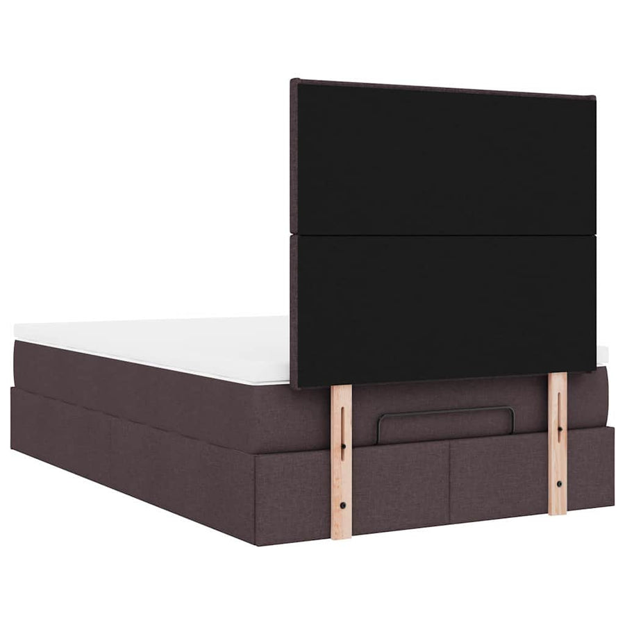 Ottoman bed met matras 120x190 cm stof donkerbruin