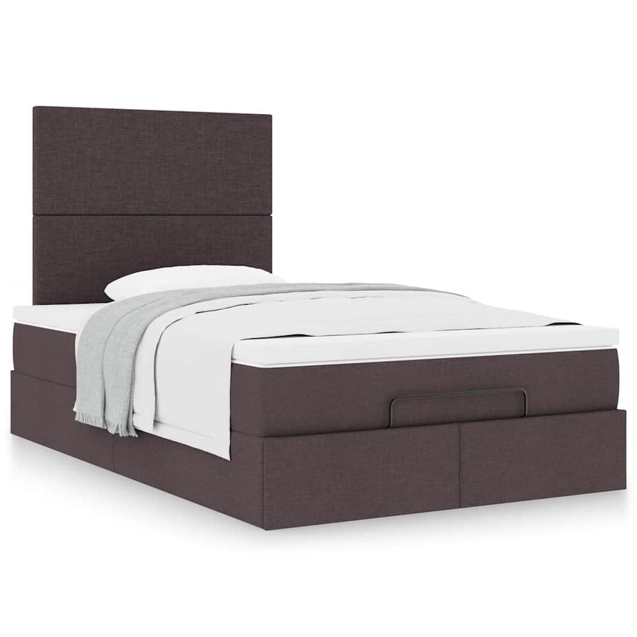 Ottoman bed met matras 120x190 cm stof donkerbruin