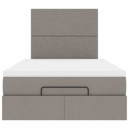Ottoman bed met matras 120x190 cm stof taupe