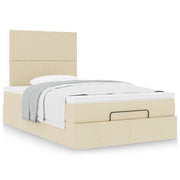 Ottomaans bed met matras 120x190 cm crème