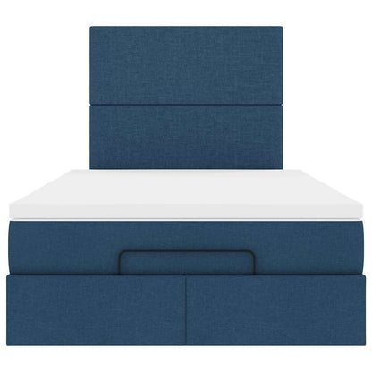 Ottoman bed met matras 120x190 cm stof blauw