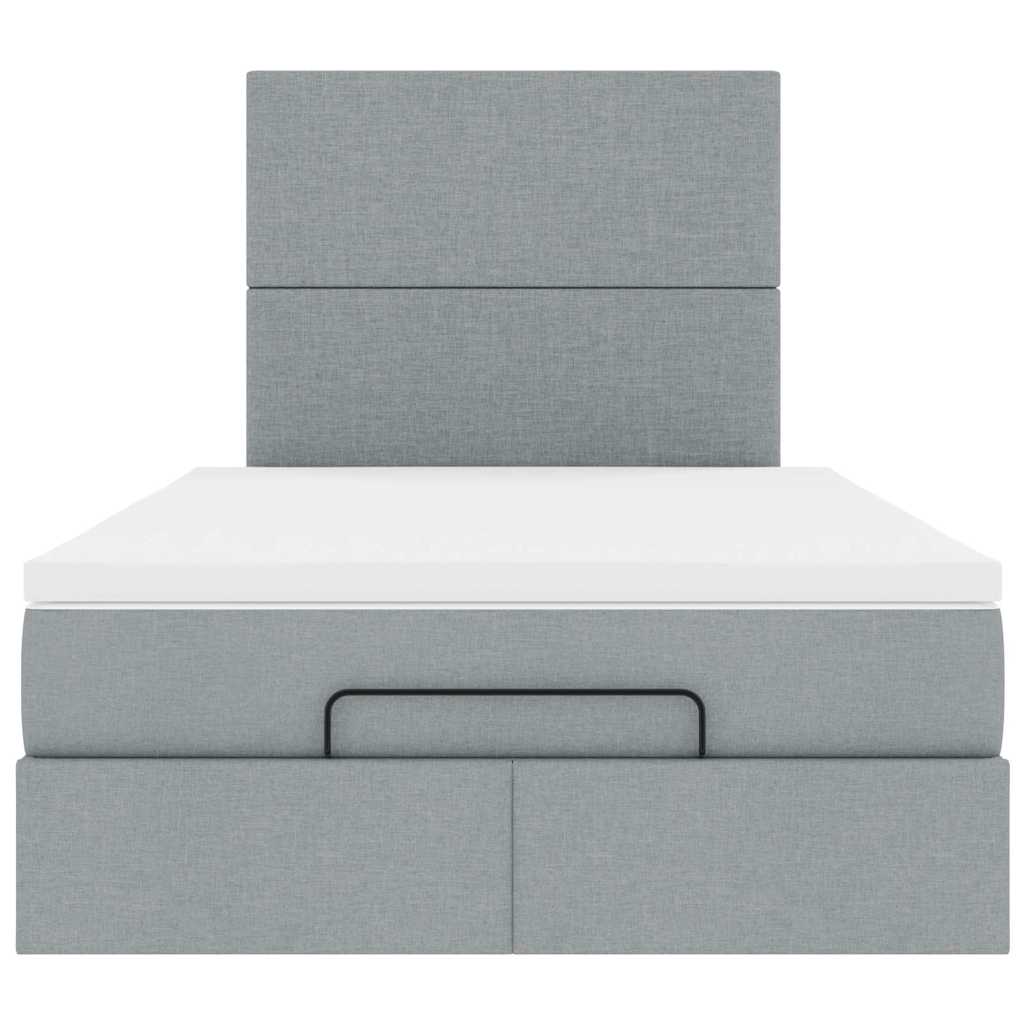 Ottoman bed met matras 120x200cm stof lichtgrijs