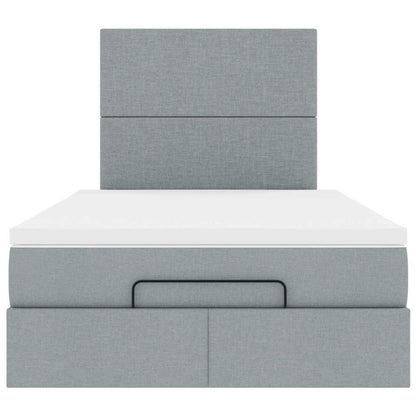 Ottoman bed met matras 120x200cm stof lichtgrijs