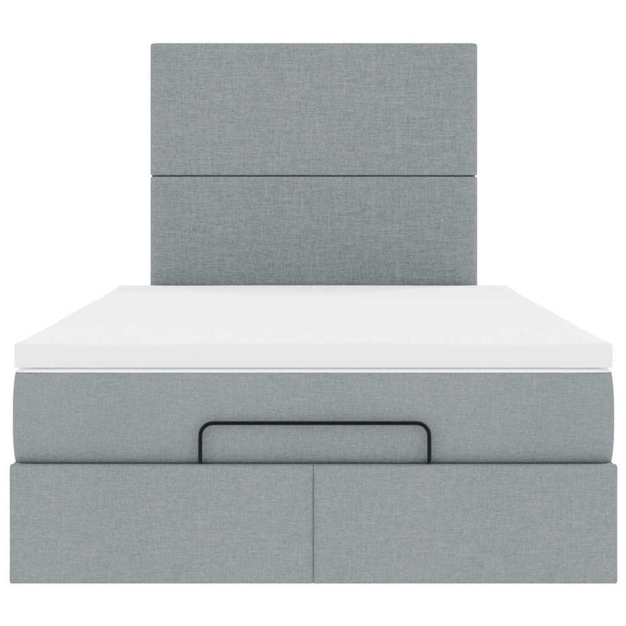Ottoman bed met matras 120x200cm stof lichtgrijs