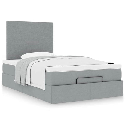 Ottoman bed met matras 120x200cm stof lichtgrijs