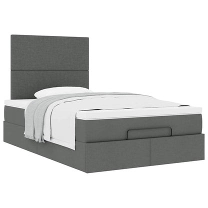 Ottoman bed met matras 120x200cm stof donkergrijs