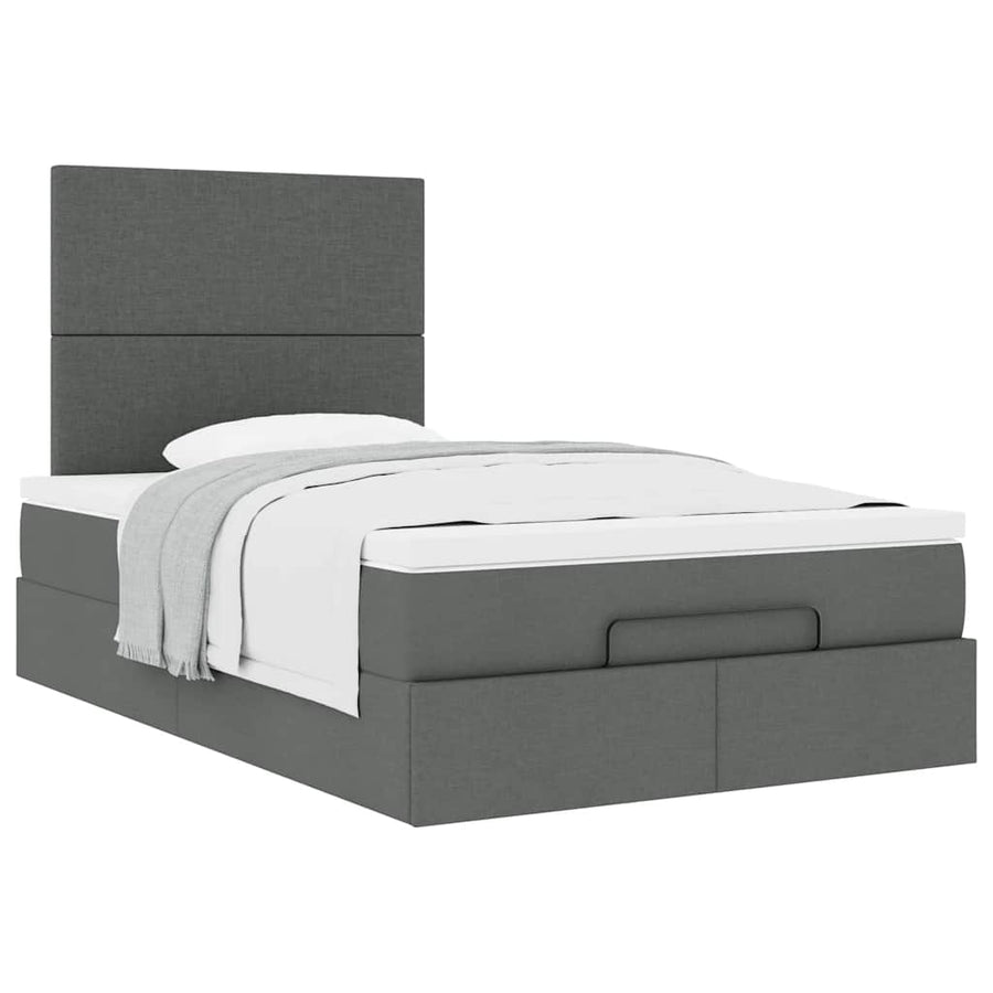 Ottoman bed met matras 120x200cm stof donkergrijs