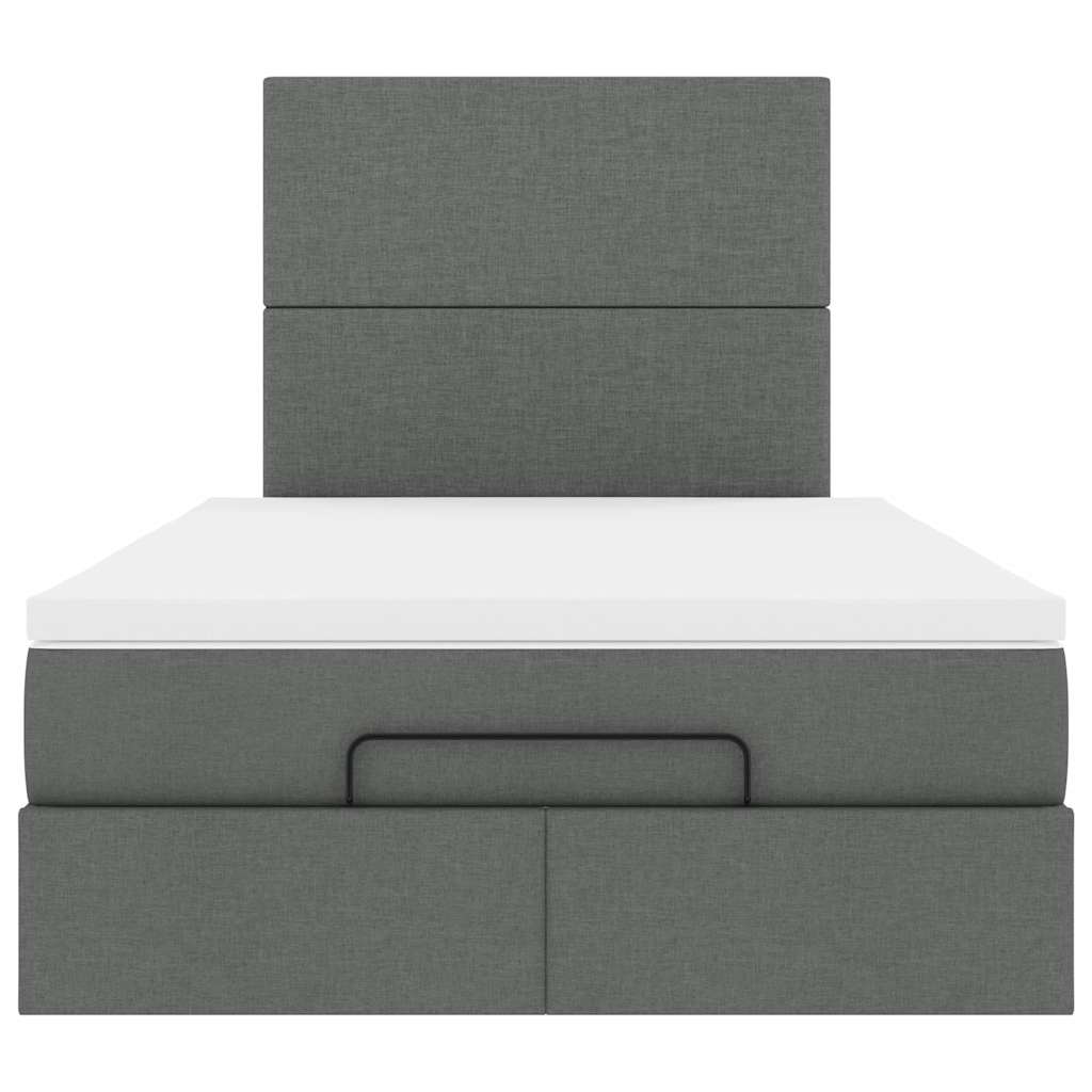 Ottoman bed met matras 120x200cm stof donkergrijs
