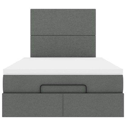 Ottoman bed met matras 120x200cm stof donkergrijs