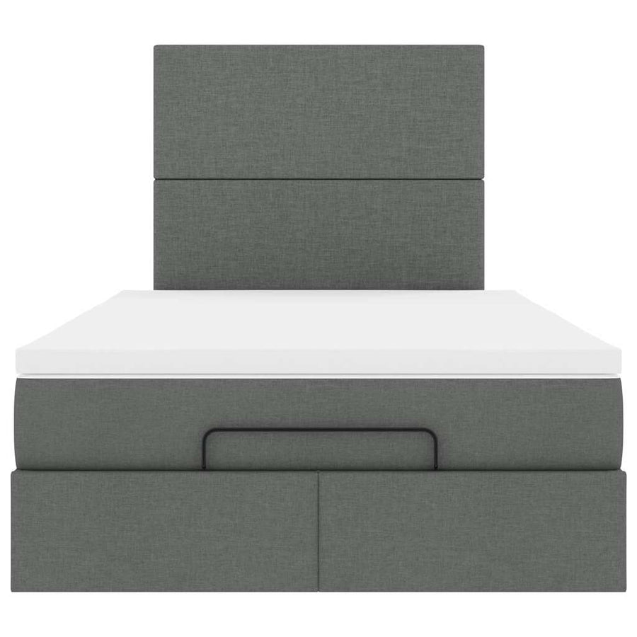 Ottoman bed met matras 120x200cm stof donkergrijs