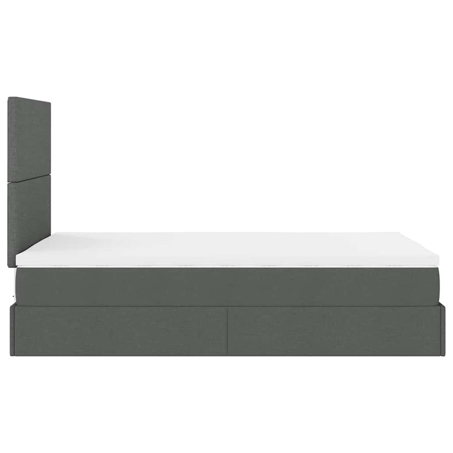 Ottoman bed met matras 120x200cm stof donkergrijs
