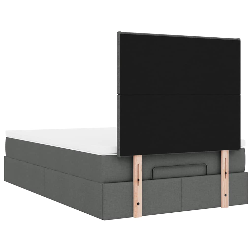 Ottoman bed met matras 120x200cm stof donkergrijs