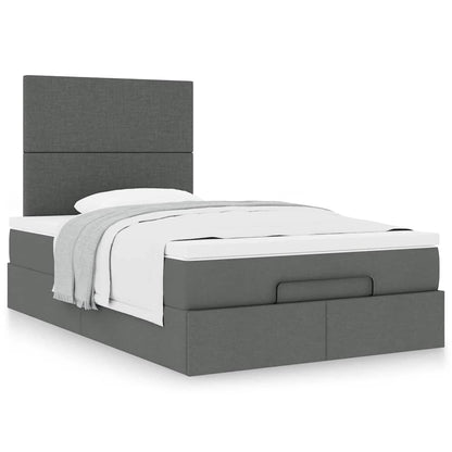 Ottoman bed met matras 120x200cm stof donkergrijs