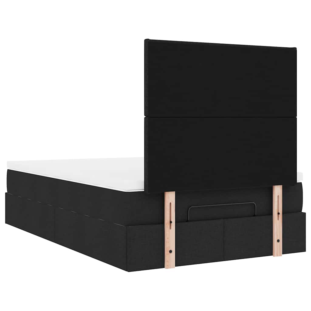 Ottoman bed met matras 120x200cm stof zwart