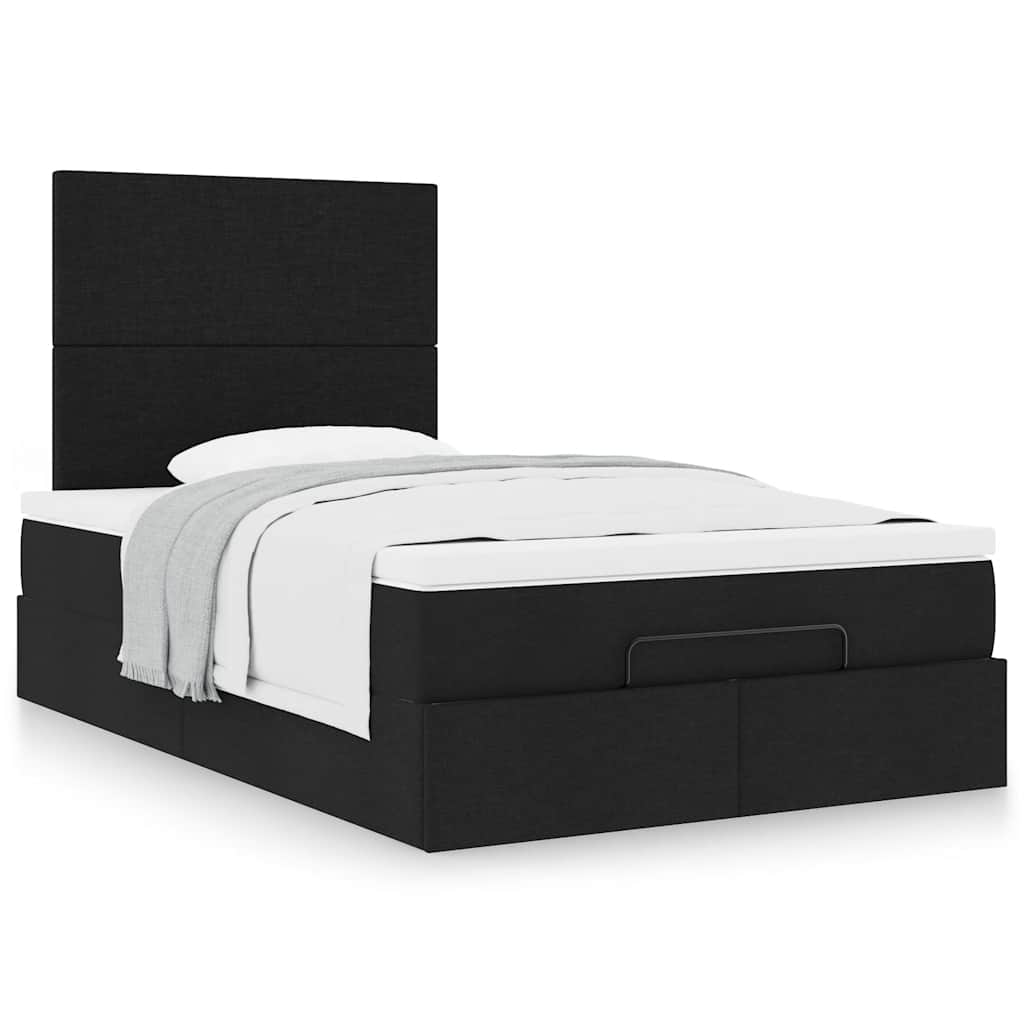 Ottoman bed met matras 120x200cm stof zwart
