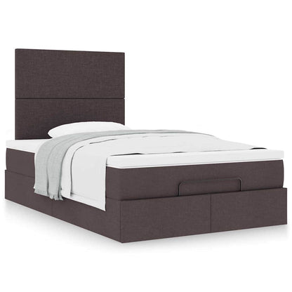 Ottoman bed met matras 120x200cm stof donkerbruin