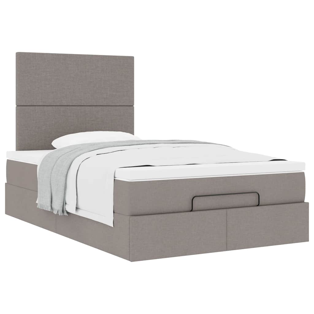 Ottoman bed met matras 120x200cm stof taupe