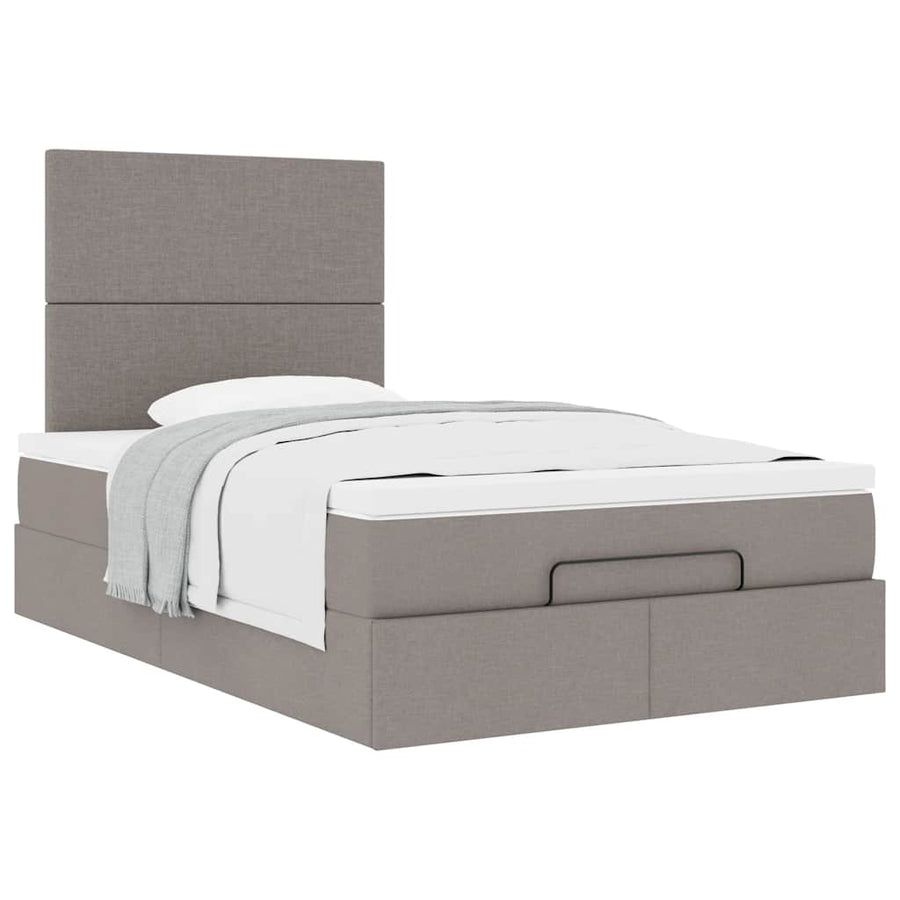 Ottoman bed met matras 120x200cm stof taupe