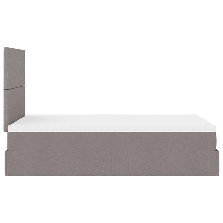 Ottoman bed met matras 120x200cm stof taupe