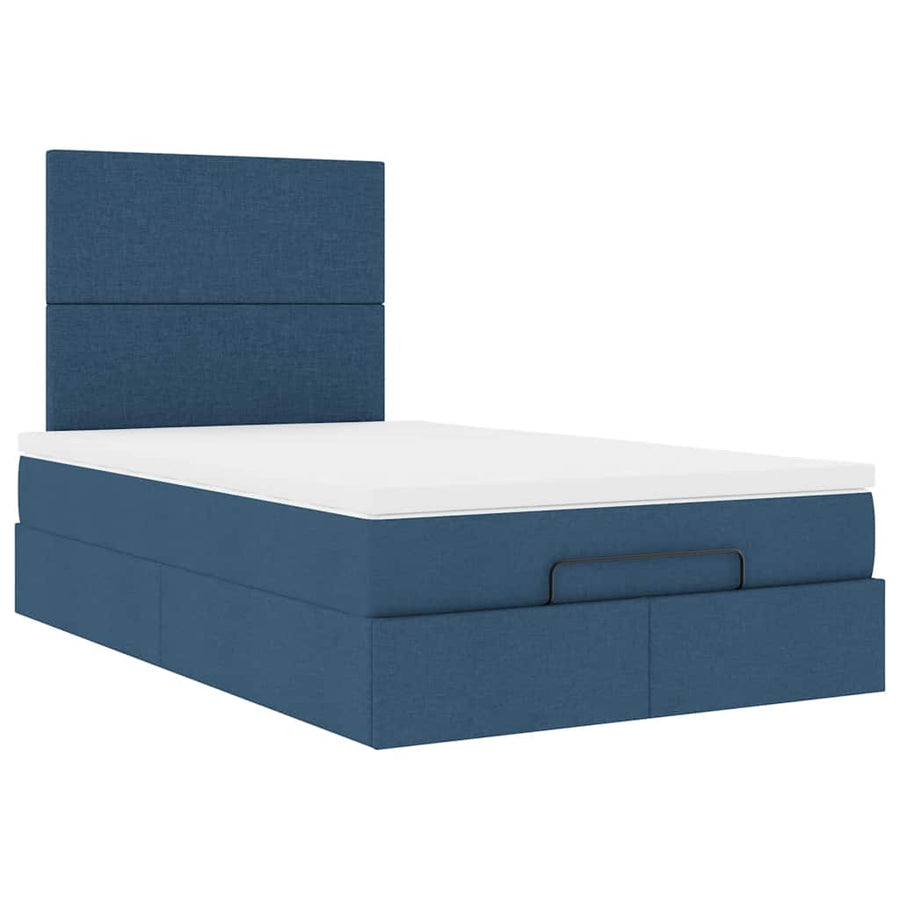 Ottoman bed met matras 120x200cm stof blauw