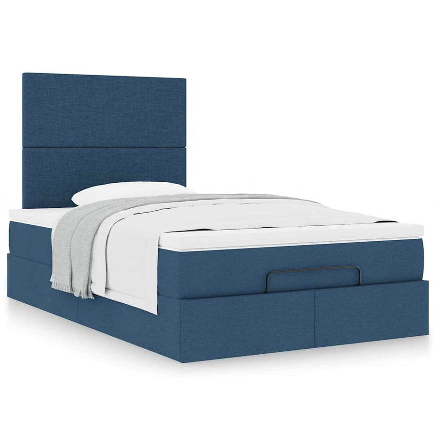 Ottoman bed met matras 120x200cm stof blauw