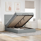 Ottoman bed met matras 140x190 cm lichtgrijs