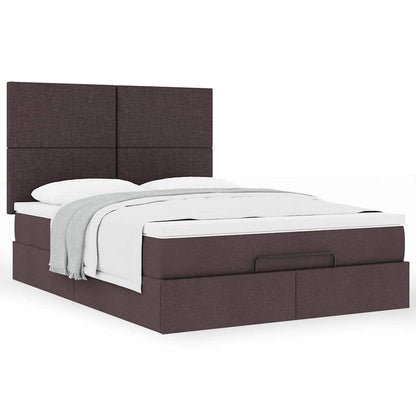 Ottoman bed met matras 140x190cm stof donkerbruin