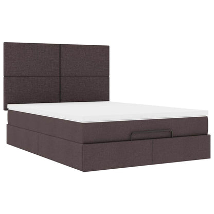 Ottoman bed met matras 140x190cm stof donkerbruin