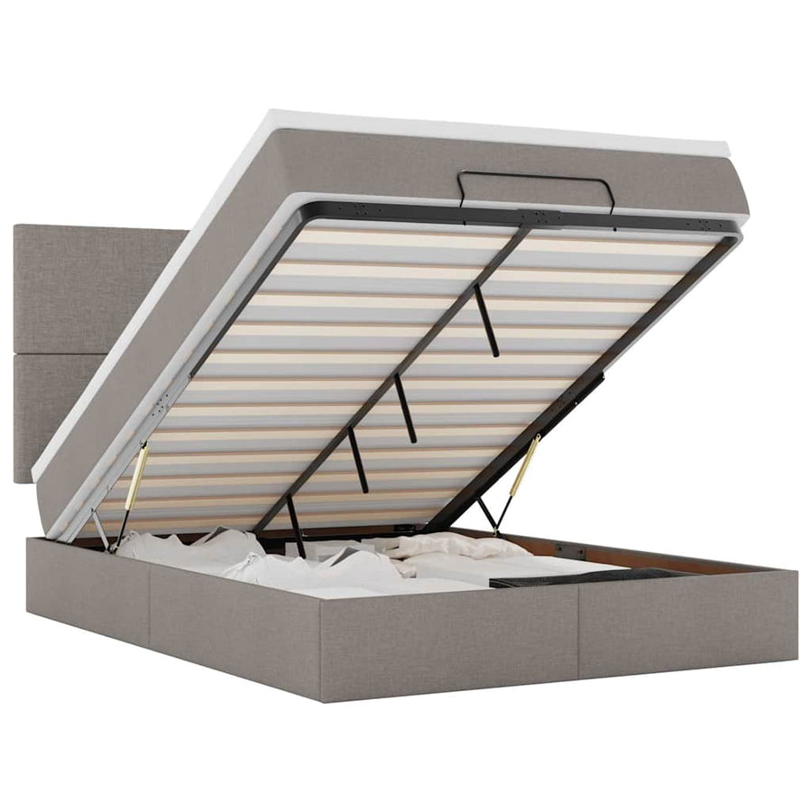 Ottoman Bed Met Matras 140X190Cm Stof 140 x 190 cm Taupe