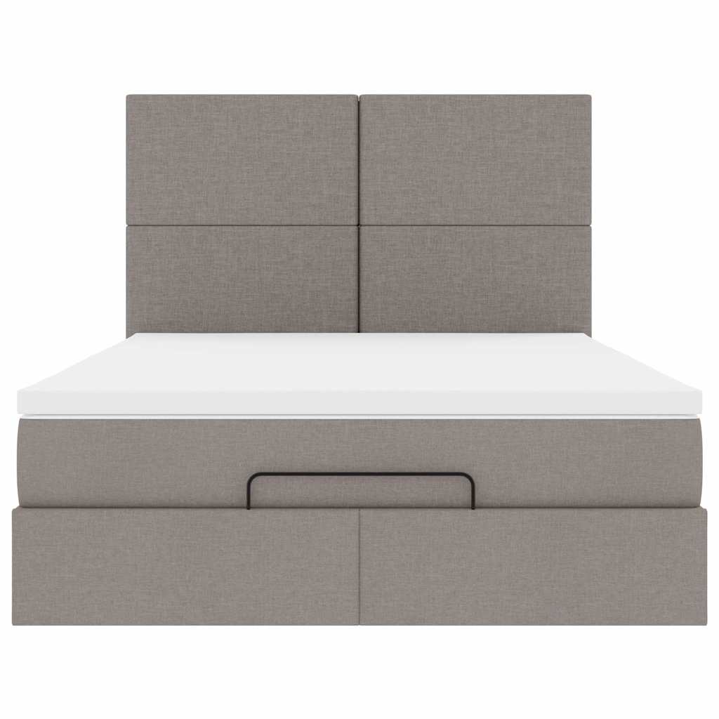 Ottoman Bed Met Matras 140X190Cm Stof 140 x 190 cm Taupe