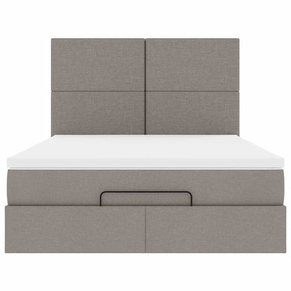 Ottoman Bed Met Matras 140X190Cm Stof 140 x 190 cm Taupe