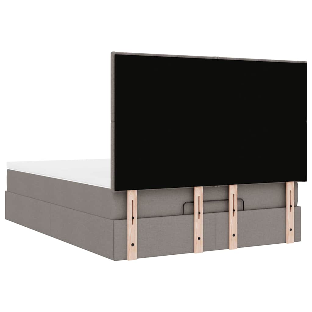 Ottoman Bed Met Matras 140X190Cm Stof 140 x 190 cm Taupe