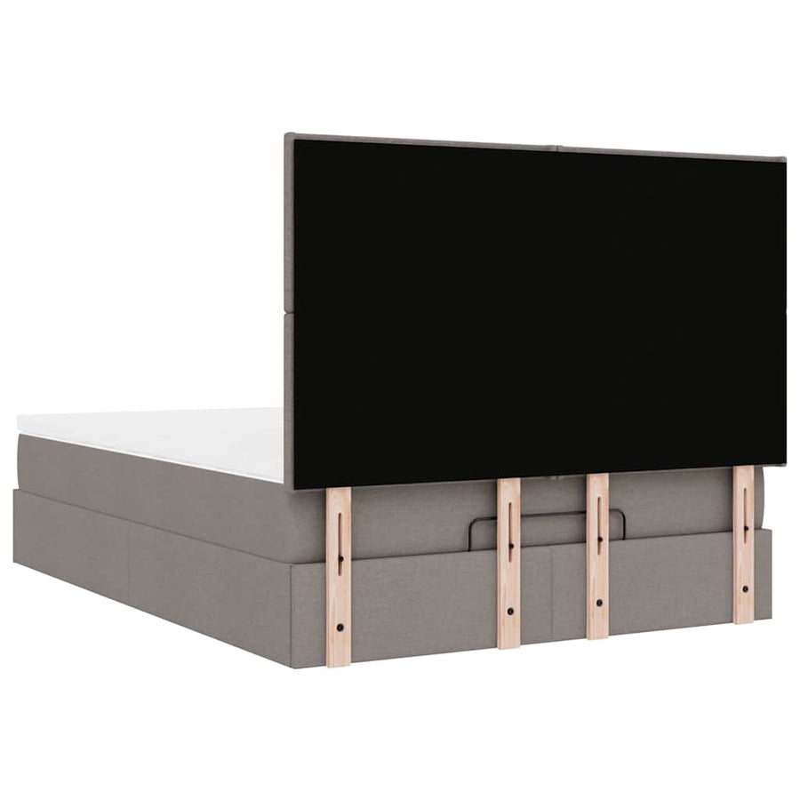 Ottoman Bed Met Matras 140X190Cm Stof 140 x 190 cm Taupe