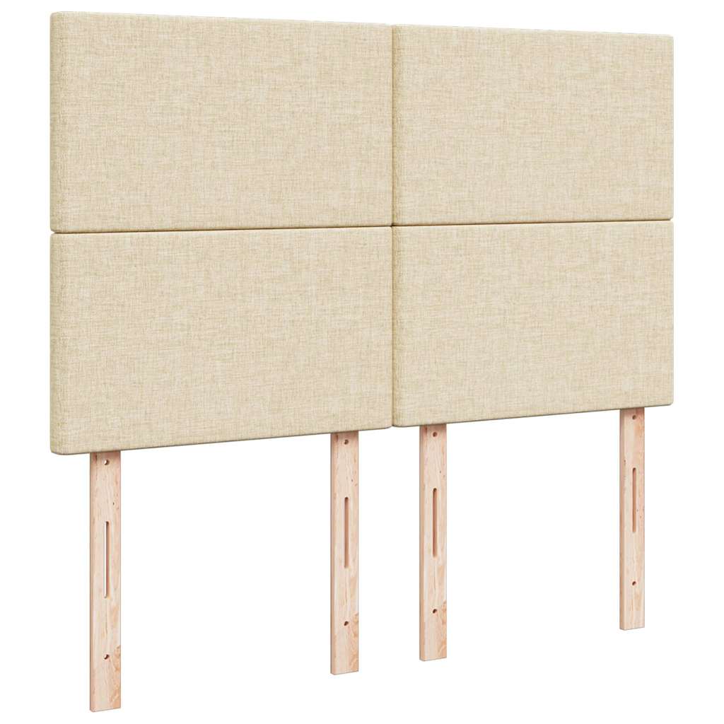 Ottoman bed met matras 140x190cm stof crèmekleurig