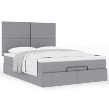Ottoman bed met matras 140x200cm stof lichtgrijs