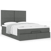 Ottomaans bed met matras 140x200 cm donkergrijs