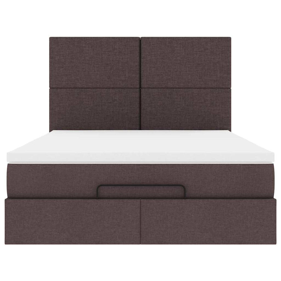 Ottoman bed met matras 140x200cm stof donkerbruin