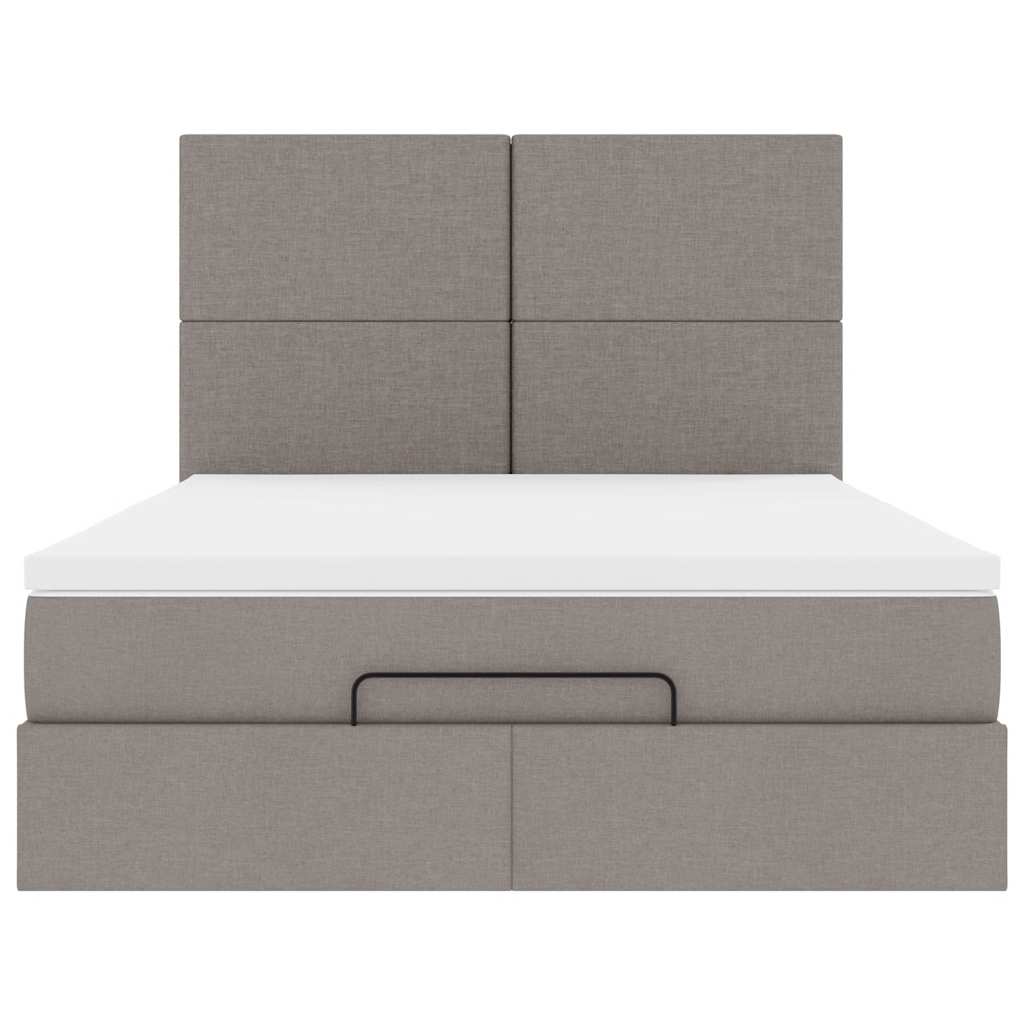 Ottoman bed met matras 140x200cm stof taupe
