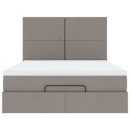 Ottoman bed met matras 140x200cm stof taupe