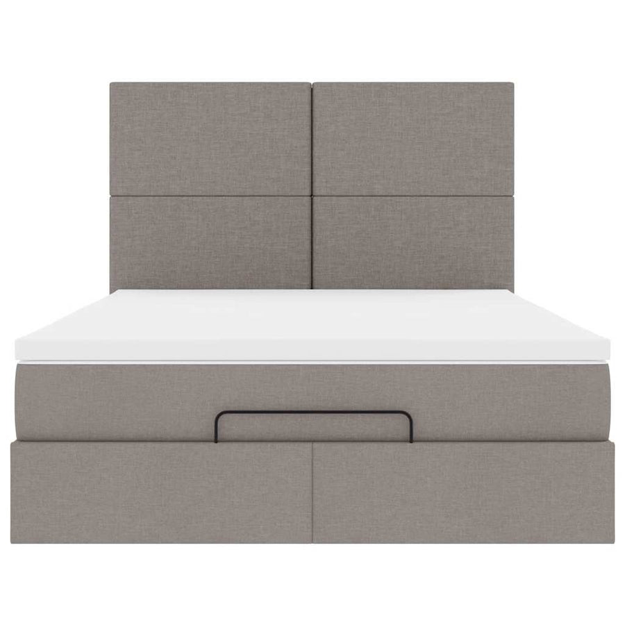 Ottoman bed met matras 140x200cm stof taupe