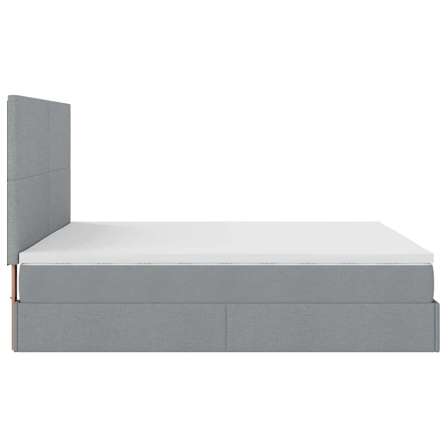 Ottoman bed met matras 160x200cm stof lichtgrijs