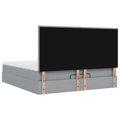 Ottoman bed met matras 160x200cm stof lichtgrijs