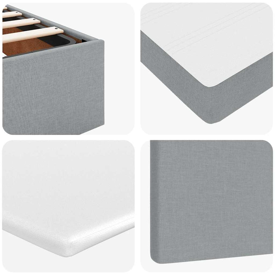 Ottoman bed met matras 160x200cm stof lichtgrijs