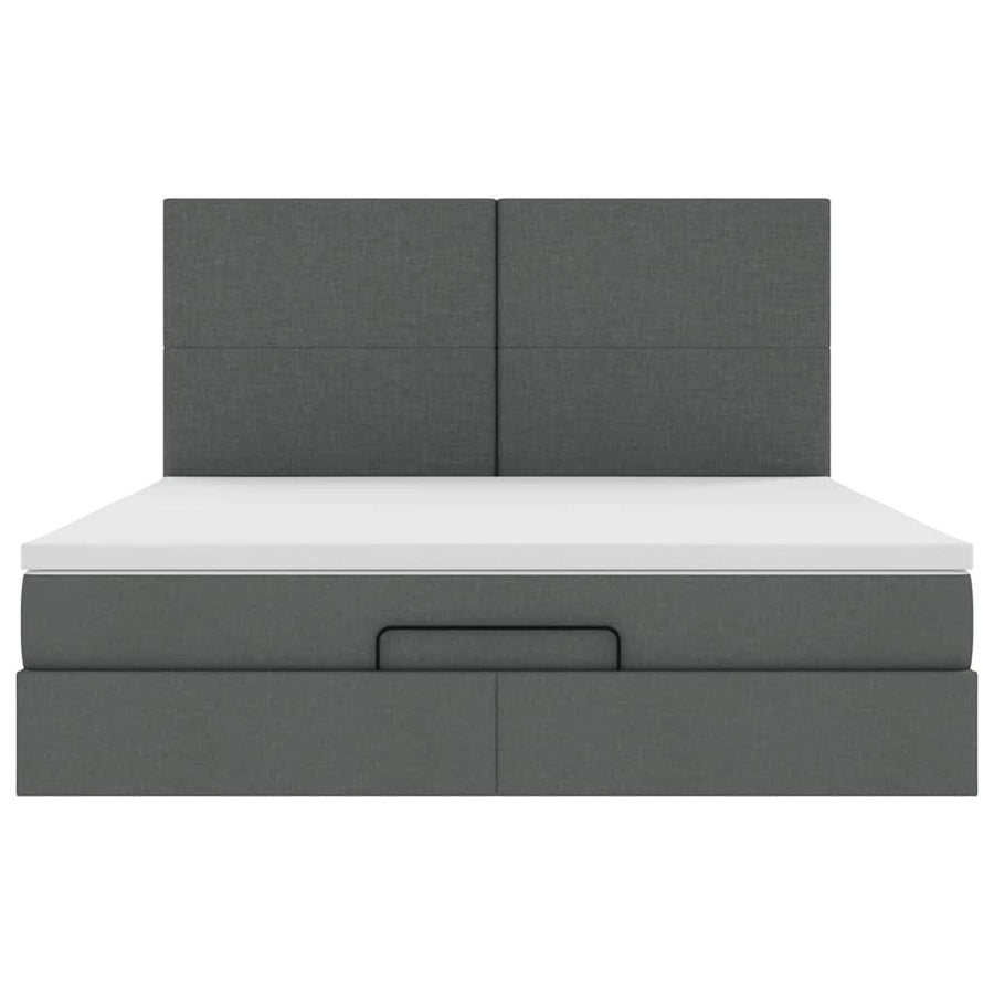 Ottoman bed met matras 160x200cm stof donkergrijs
