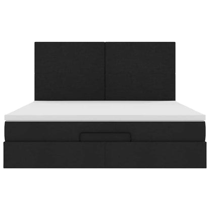 Ottoman bed met matras 160x200cm stof zwart