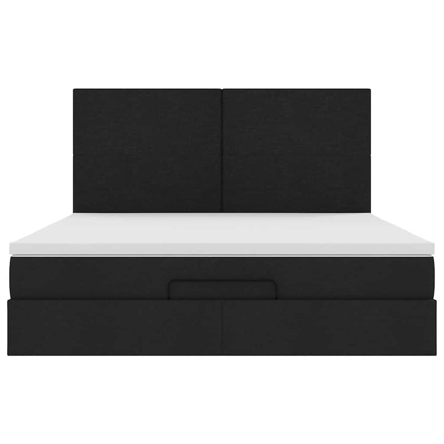 Ottoman bed met matras 160x200cm stof zwart