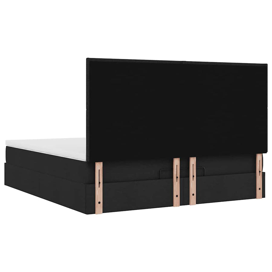 Ottoman bed met matras 160x200cm stof zwart