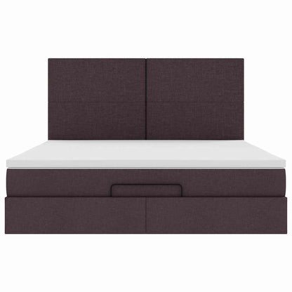 Ottoman bed met matras 160x200cm stof donkerbruin